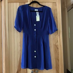 Wilfred Mini Button Down Dress Size 4 in Blue